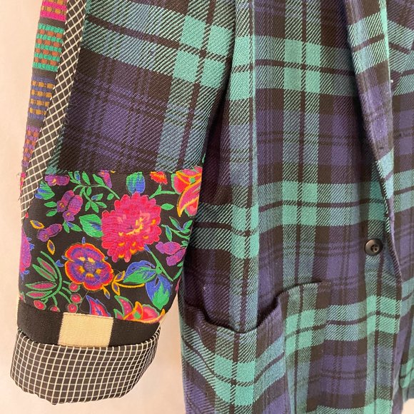 SOLD Canvasbacks Lutton & Horsefield Mixed Media Plaid Blazer NWOT - Picture 8 of 15